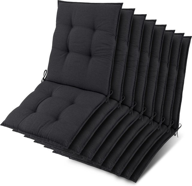 Beautissu 8er Set Sun-NL Auflagen für Niederlehner Sonnenliegen in Anthrazit, B/T/H: 105 x 50 x 8 cm - Bild 1