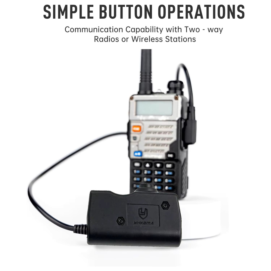 Earmor Taktischer PTT-Kabelstecker Headset-Adapter für Kenwood und Baofeng UV-5R UV-5RE Plus BF-888S Walkie Talkie in Schwarz - Bild 3