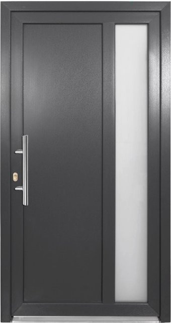 Panto Kunststoff-Haustür K011 mit Glaseinsatz in Weiß-Anthrazit, B: 100 cm, H: 200 cm, DIN Links - Bild 1