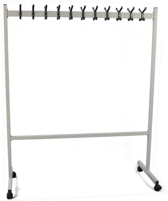 PROREGAL Mobiler Garderobenständer mit 22 Haken und Kleiderstange in Silber, Höhe: 170 cm, Breite: 140 cm, Tiefe: 55 cm - Bild 1