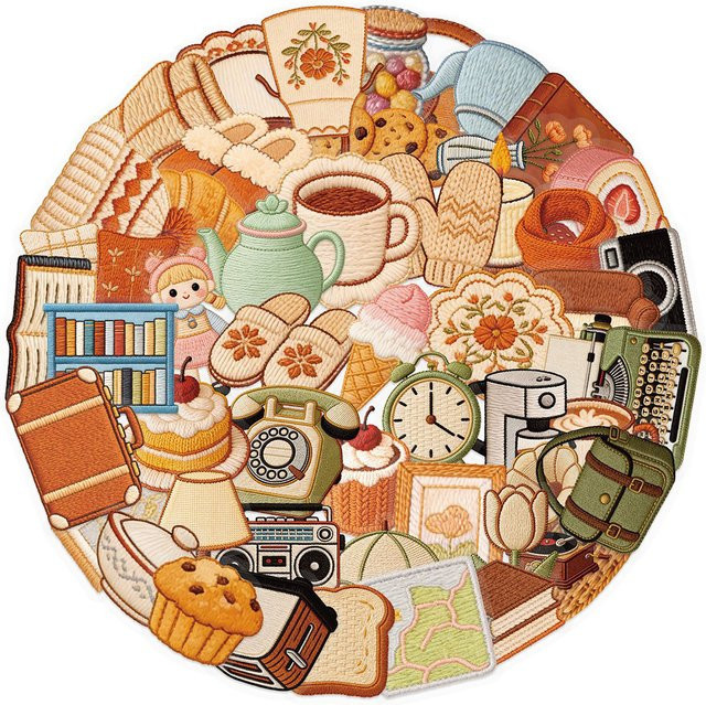 Charile Aufkleber, Cartoon-Stickerei-Stil, transparent, multicolour, 10-teiliges Set - Bild 1
