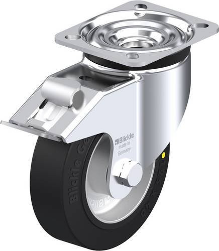 Blickle Lenkrolle LK-ALEV 125K-1-FI-EL mit Feststeller, Rad-Durchmesser: 125 mm, Tragfähigkeit: 250 kg, Farbe: Silber/Schwarz - Bild 1