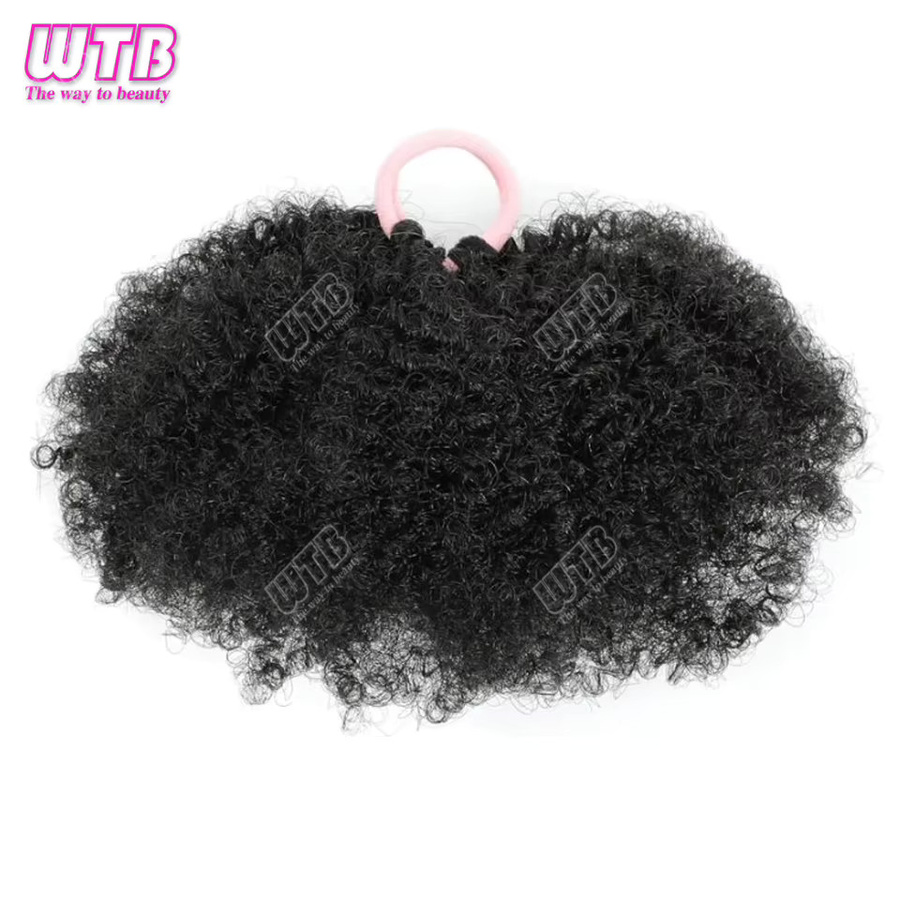 WTB Afro Puff Pferdeschwanz, Synthetisches Haar-Zubehör, Lockig, Kinder & Frauen - Bild 4