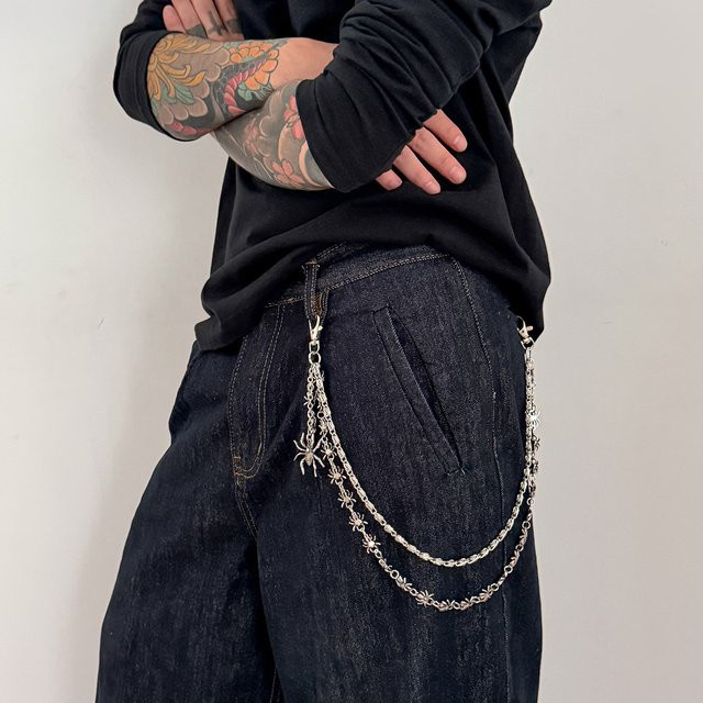 OKINGHL Spinnenkette, Silber, Punk, Unisex, Halloween - Bild 1