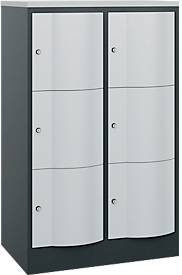 C+P Schließfachschrank Resisto mit 2 Abteilen und 6 Fächern, Anthrazitgrau/Lichtgrau, B/T/H: 77,2 x 54,0 x 125,5 cm - Bild 1