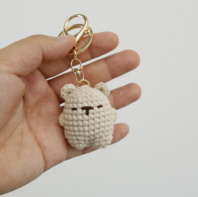 Linyi toy Schlüsselanhänger Katzenkopf, Strick, Unisex - Bild 1