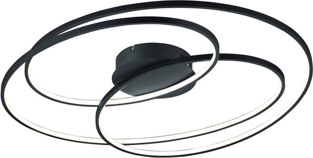 Trio LED Deckenleuchte Gale Schwarz matt dimmbar B/T/H: 80 x 14,5 x 65 cm - Bild 1