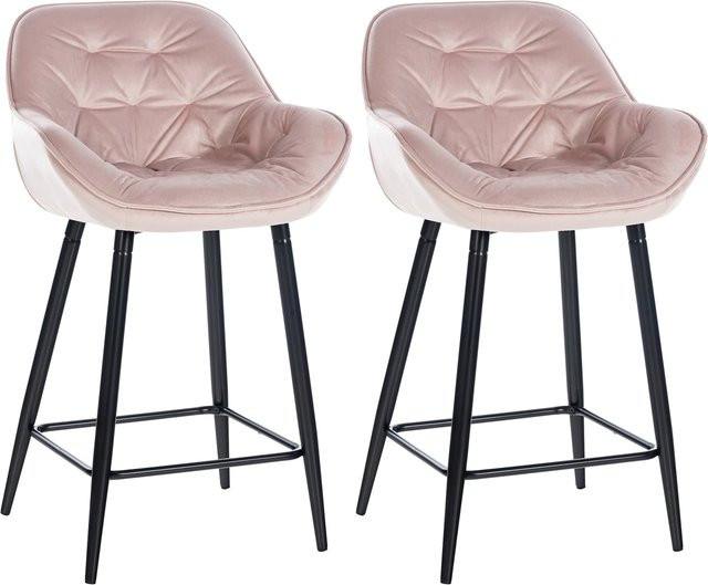 CLP 2er Set Barhocker Gibson aus Samt mit Fußstütze, Sitzhöhe: 76 cm - Bild 1