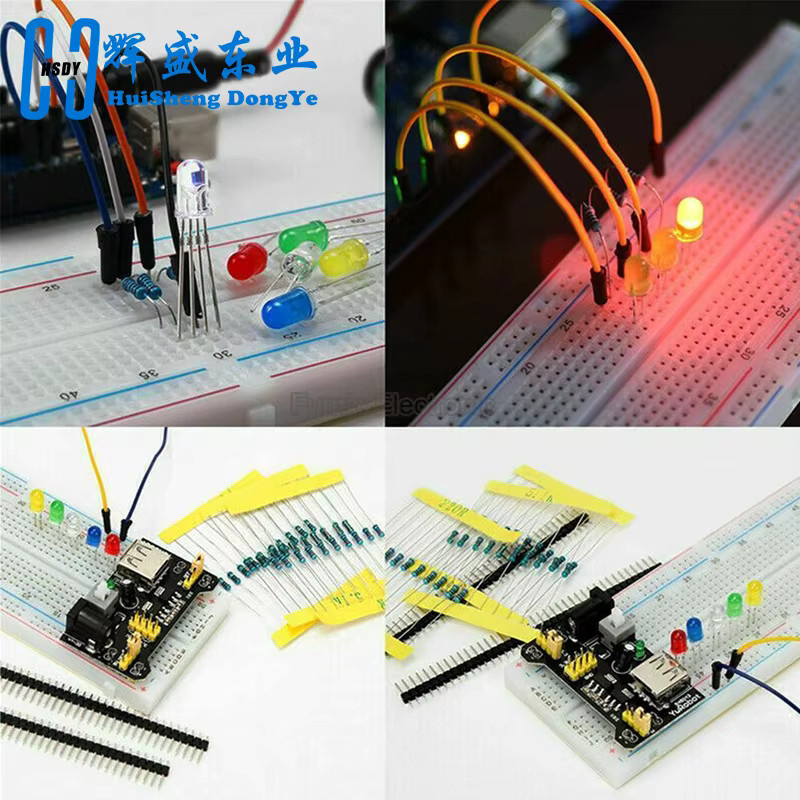 HUISHENGYUFA Steckbrett Kit MB-102 mit 830 Löchern und Elektronik-Komponenten in Multicolor - Bild 4