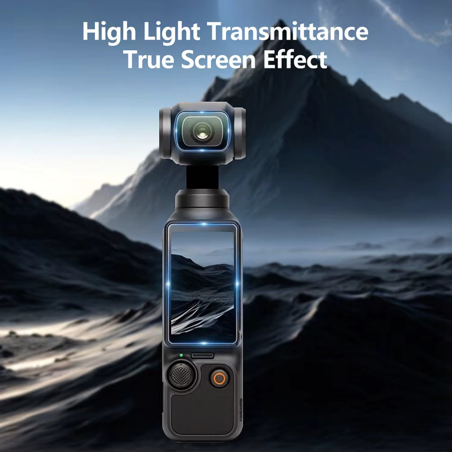 EXSKOF Displayschutz-Set für DJI Osmo Pocket 3 mit gehärtetem Glas und Objektivschutz in Transparent inklusive Reinigungsset - Bild 5