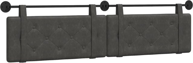 vidaXL Polsterpaneel für die Wandmontage in Schwarz mit Antik-Look aus PU-Leder, B/H/T: 210 x 55 x 5 cm - Bild 1