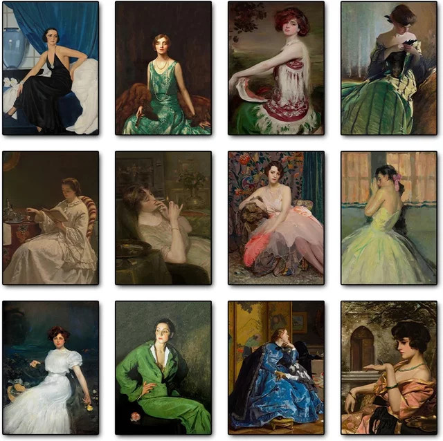 Potdemiel Vintage Noblewoman Portrait Canvas Wall Art Multicolor - Bild 1
