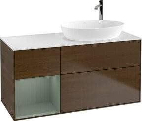 V&B Waschtischunterschrank Finion mit Wandbeleuchtung, Farbe: Weiß, B/T/H: 120 x 50,1 x 50,1 cm - Bild 1