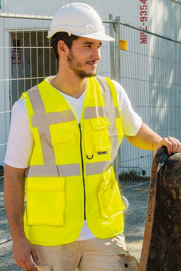Korntex Funktions-Warnschutzweste aus Polyester in Orange und Gelb nach EN ISO 20471, Größe M - Bild 1