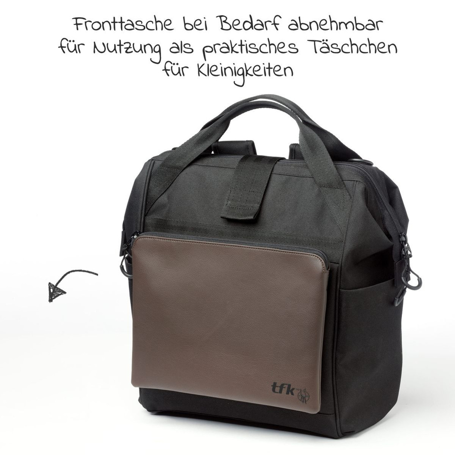 TFK Wickelrucksack aus Premium Leder in Braun mit Wickelauflage und Flaschenhalter - Bild 4