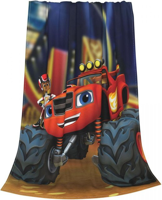 Blaze And The Monster Machines Fleece-Plüsch-Überwurfdecke in Multicolour, warme Cartoon-Decke für Zuhause und Schlafzimmer, B/H: 75 x 100 cm - Bild 1