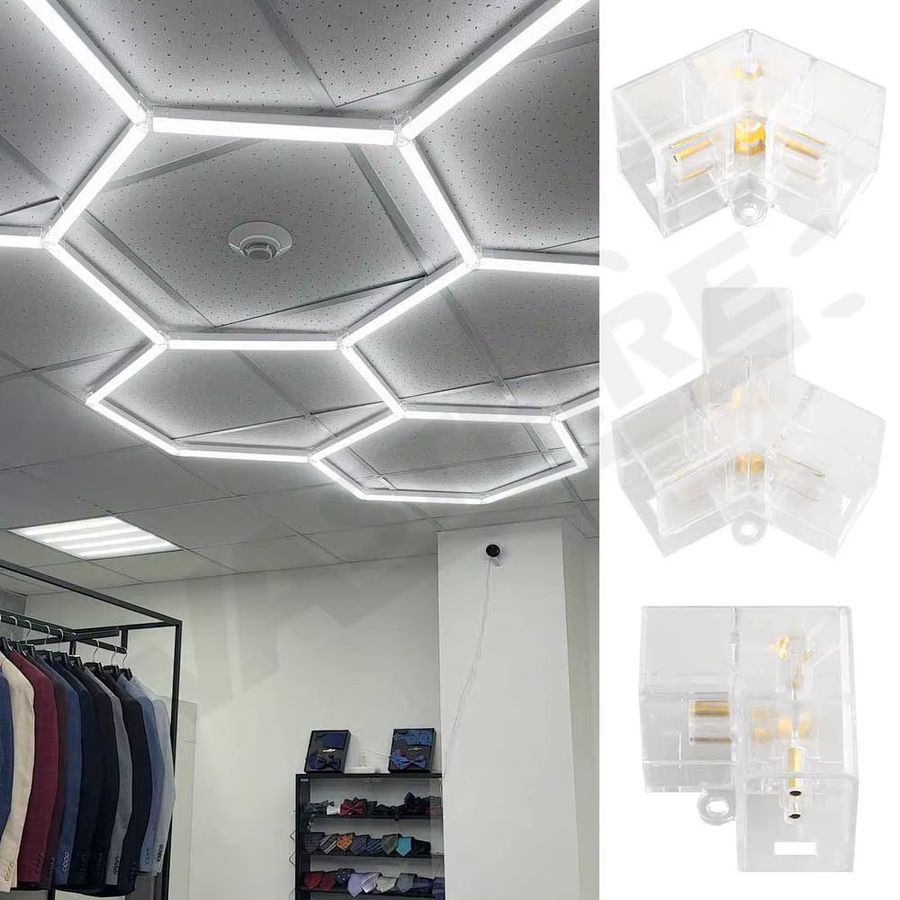 VASTFIRE LED Garagenleuchte mit integrierter LED im anpassbaren sechseckigen Wabendesign für Werkstatt, Barbershop und Gewerbe - Bild 2