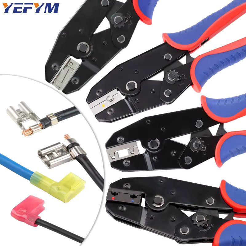 YEFYM L-förmige Flachstecker-Crimpzange für isolierte und unisolierte 4.8/6.3 mm Buchsenstecker in Multicolour - Bild 2