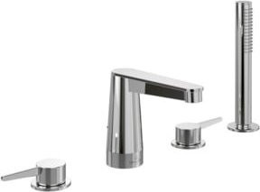 Villeroy & Boch Wannenrandarmatur Conum mit Handbrause, Chrom - Bild 1