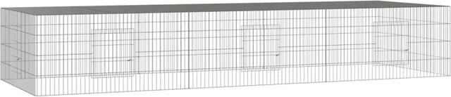 vidaXL Kaninchenkäfig aus 3 Paneelen aus verzinktem Eisen in Silber, B/T/H: 325 x 109 x 54 cm - Bild 1