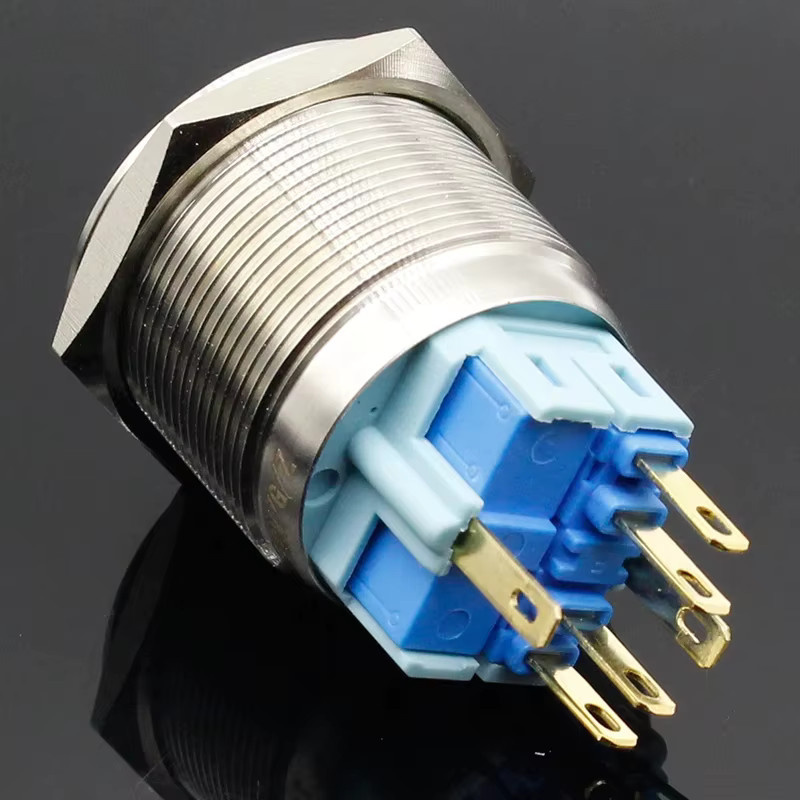 ELECAPITAL LED Push Button Schalter aus Edelstahl mit 6-Pin und 25mm Durchmesser für Auto und Motor Start - Bild 2