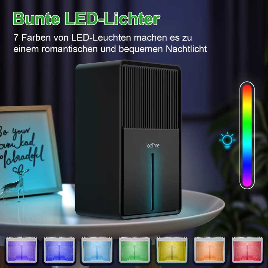 Loefme Luftentfeuchter Schwarz mit 3000 ml Kapazität, Schlafmodus und 24-Stunden-Timer - Bild 6