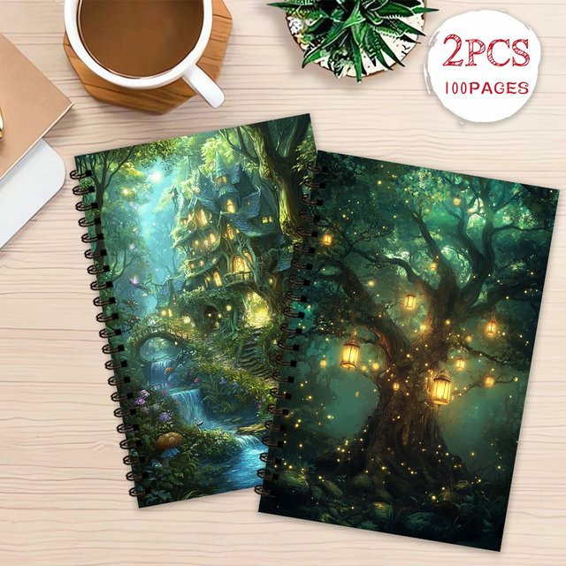 Notizbuch Verzauberter Wald mit linierte Seiten und Softcover in Multicolor für Damen und Herren - Bild 1