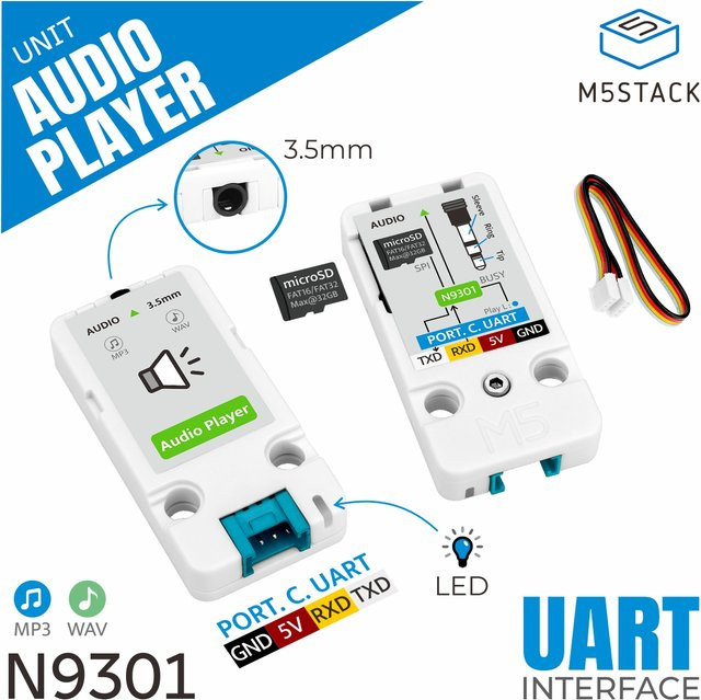 M5Stack Audio-Player-Einheit N9301 in Weiß - Bild 1