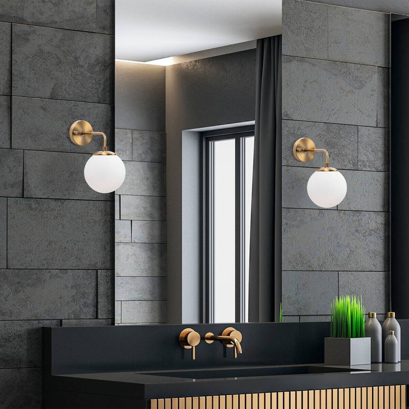 Opviq Wandleuchte Viran in Bronze aus Metall und Glas mit E14 Fassung, B/H/T: 27 x 25 x 27 cm - Bild 3