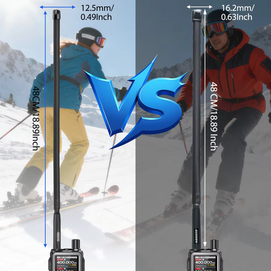ABBREE Mini CS Taktische Antenne mit SMA-Buchse, Dualband VHF UHF 144/430 MHz, faltbar, Schwarz, für Baofeng UV-5R Mini 5 Walkie Talkie - Bild 3