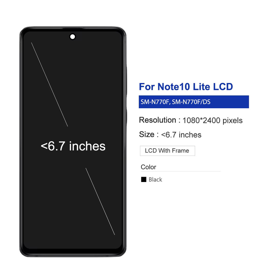 Samsung Note 10 Lite N770 LCD-Display mit Rahmen als Ersatzteil in Schwarz - Bild 3