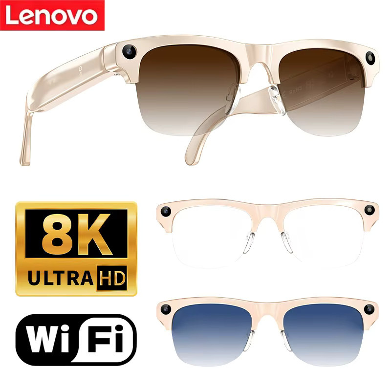 Lenovo Smarte KI-Brille mit 8K-Aufnahme, HD-Kamera, Bluetooth und Sprachanruf für Bild- und Videoübertragung sowie Übersetzung - Bild 6