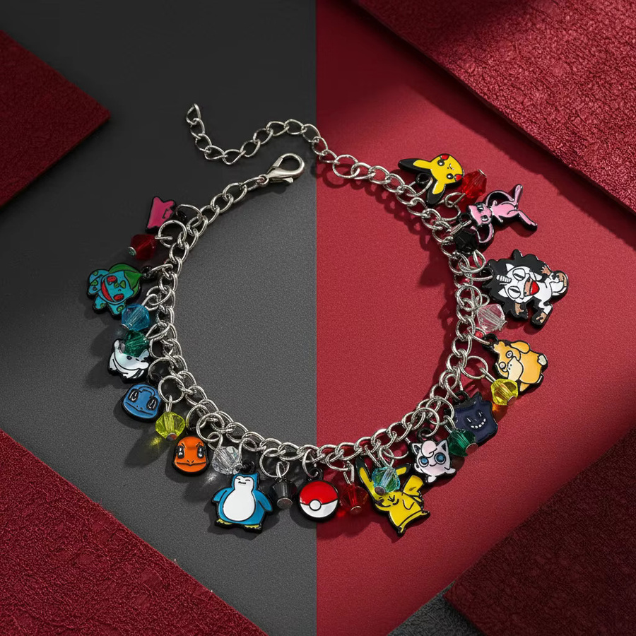 Potdemiel Charm-Armband, Silber, Damen, Pikachu Squirtle Mew Meowth - Bild 4