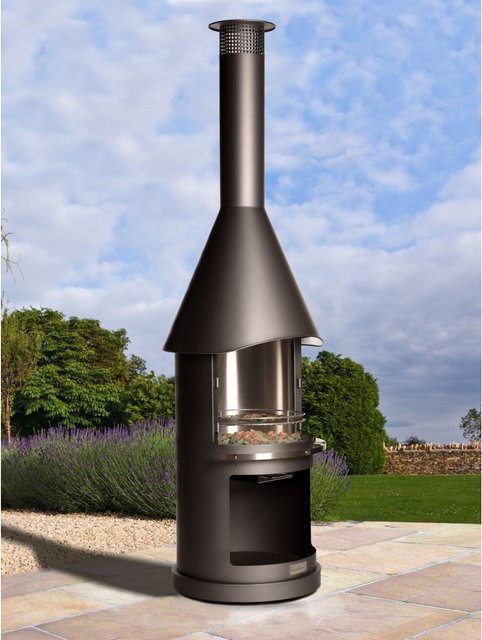 Buschbeck Sydney Gartengrillkamin aus Edelstahl in Dunkelgrau mit Grillrost - Bild 1