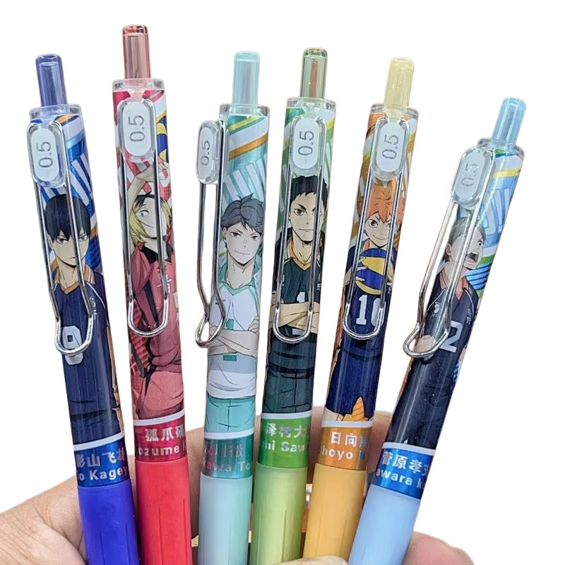 Bandai Haikyuu Anime Gelstift mit 0,5 mm Spitze, schnelltrocknende schwarze Tinte, mehrfarbig - Bild 4