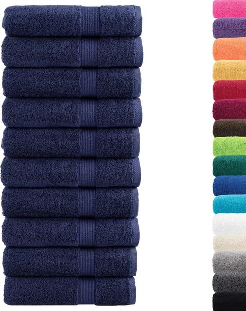vidaXL Premium-Duschtücher SOLUND, 10er Set, Marineblau, B/H: 70 x 140 cm, 600 g/m² aus Baumwolle mit Öko-Tex Standard 100 - Bild 1