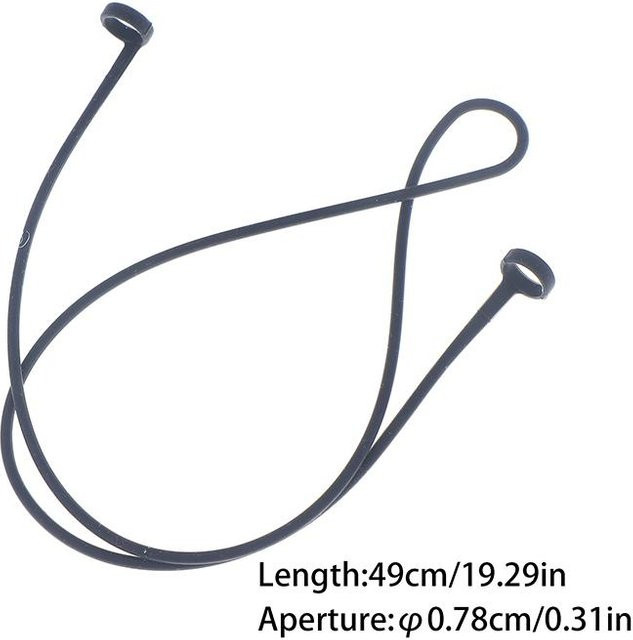 Binchi Outdoor Silikon-Ohrstöpsel-Lanyard Anti-Verlust-Sicherheitsleine in Schwarz - Bild 1