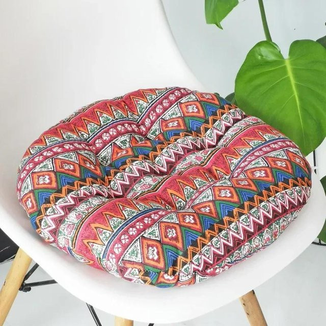 Rundes Dekokissen von YTO sofa cover in Multicolour für Sofa, Stuhl oder Tatami, Durchmesser: 50 cm - Bild 1