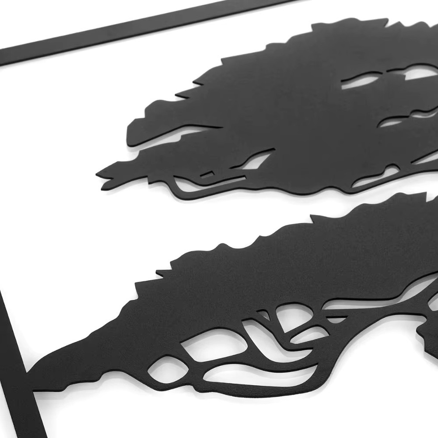CIFBUY 3-teiliges Wandkunst-Set aus Metall in Schwarz mit Natur- und Lebensmotiv für moderne Dekoration - Bild 4