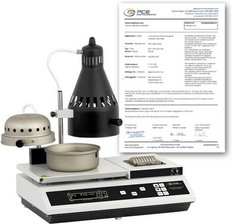 PCE Instruments Feuchtebestimmerwaage PCE-UX 3031D-ICA in Weiß mit eingebautem Drucker, 220g und bis zu 360°C sowie ISO-Zertifikat - Bild 1
