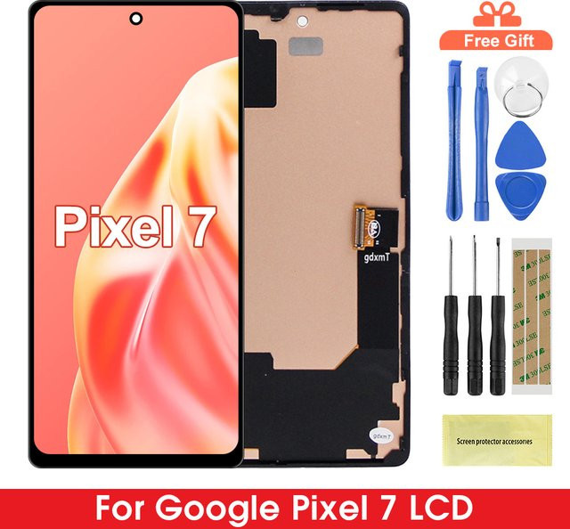 Q-PASS LCD Display Touchscreen Digitizer Montage Ersatz für Google Pixel 7 in Schwarz - Bild 1