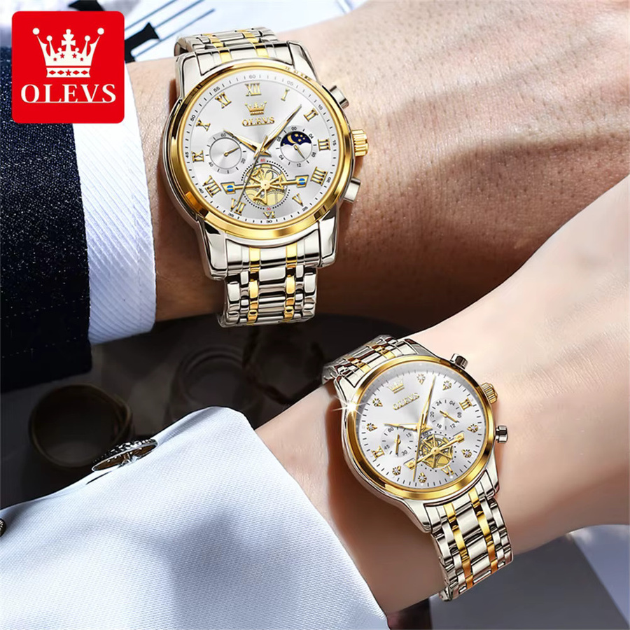 OLEVS Armbanduhr Chronograph, Edelstahl, Unisex - Bild 2