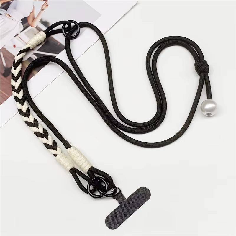 DOLANBIA 2in1 Handy Lanyard Crossbody mit Perlen-Ornamenten und verstellbarem Telefon Strap für Unisex - Bild 3