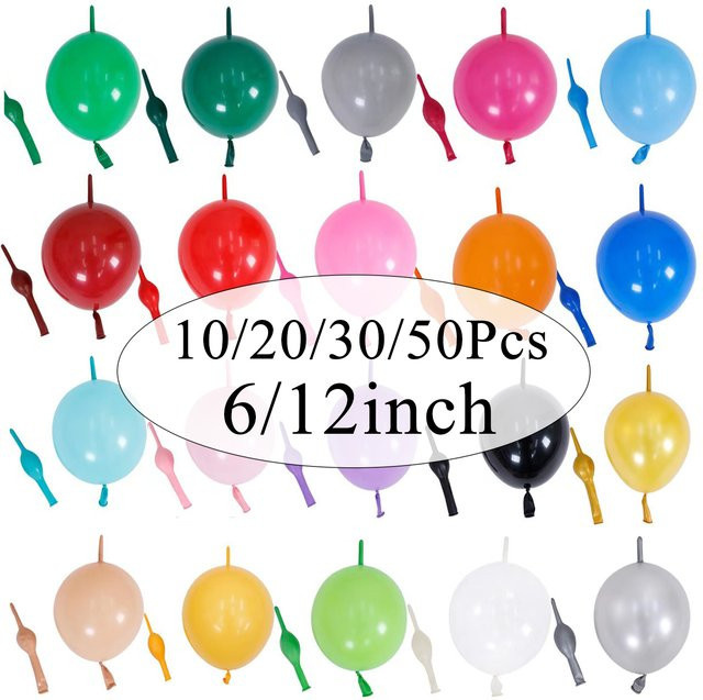 MicroPlush Verbindungsballons aus Latex in Pastellfarben und Gold für Partydekoration, 6/12 Zoll - Bild 1