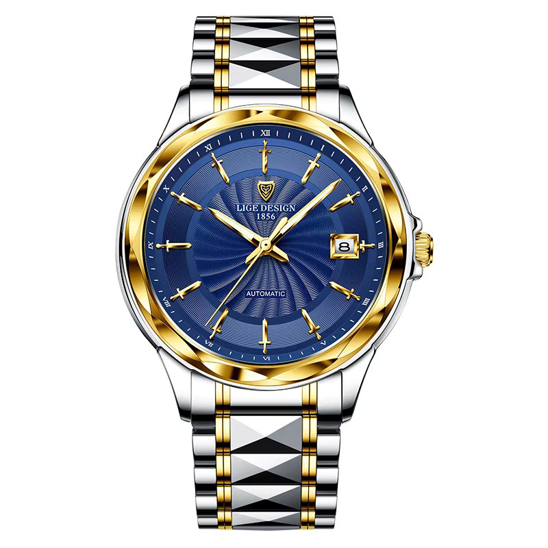 LIGE Armbanduhr Automatik, Edelstahl, Blau, Herren - Bild 7