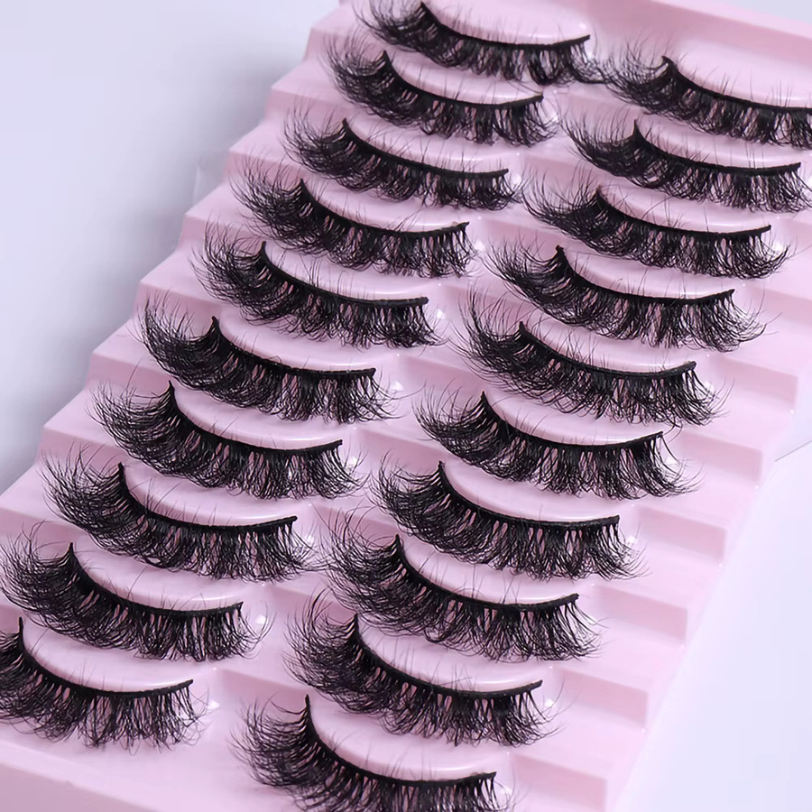 JIEFUXIN Künstliche Wimpern, 10 Paar, Black, Unisex - Bild 3
