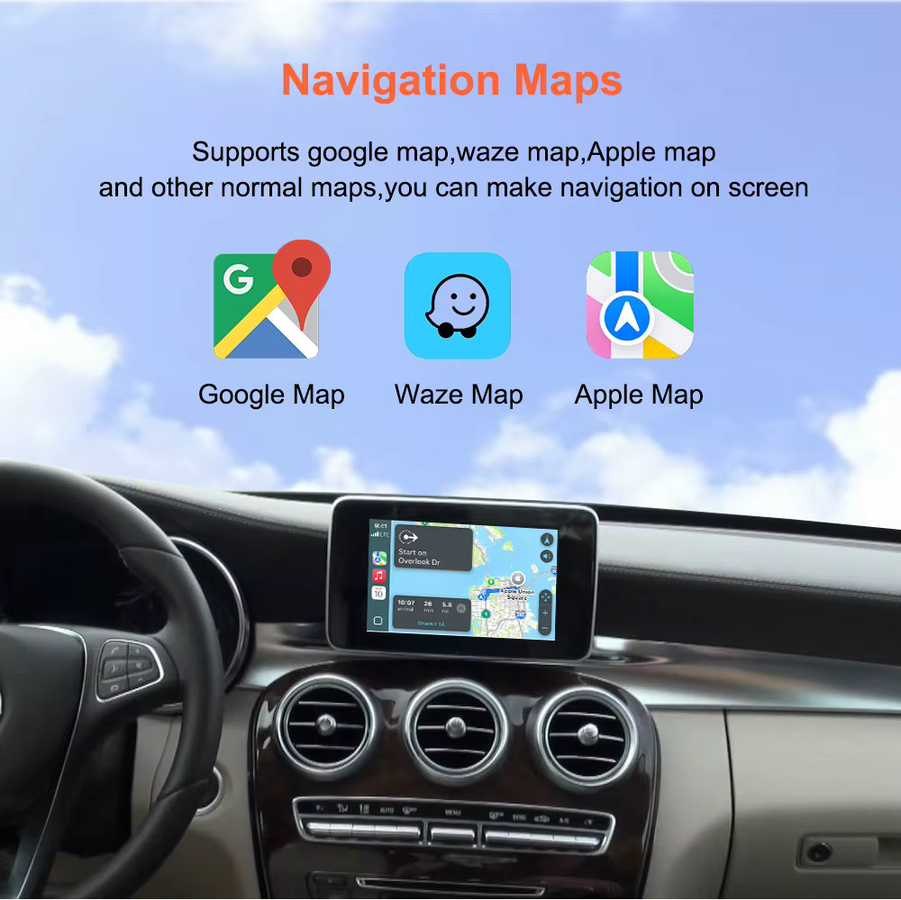 Bonroad Wireless Carplay Decoder Box für Mercedes Benz NTG5.0 C GLC CLA GLA Klasse W205 2015-2018 mit Android Auto und Mirrorlink in Schwarz - Bild 4