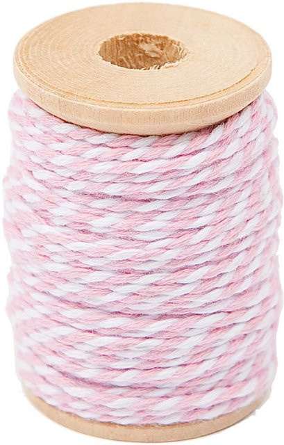 Rico Design Paper Poetry Baumwollgarn rosa-weiß 15m - Bild 1