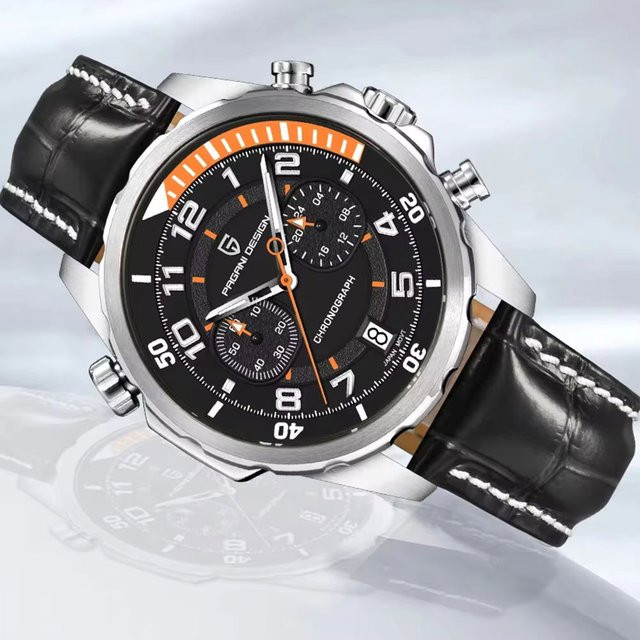 PAGANI DESIGN Chronograph, Quarz, Edelstahl, Blau, Herren - Bild 1