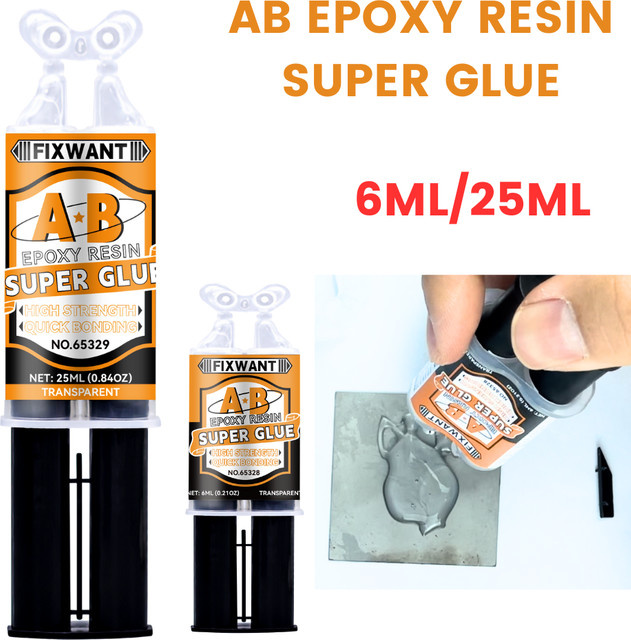 FIXWANT AB Epoxidkleber transparent, hochtemperaturbeständiger Kaltschweißkleber zur Reparatur von Glas, Metall, Edelstahl und Kunststoff - Bild 1